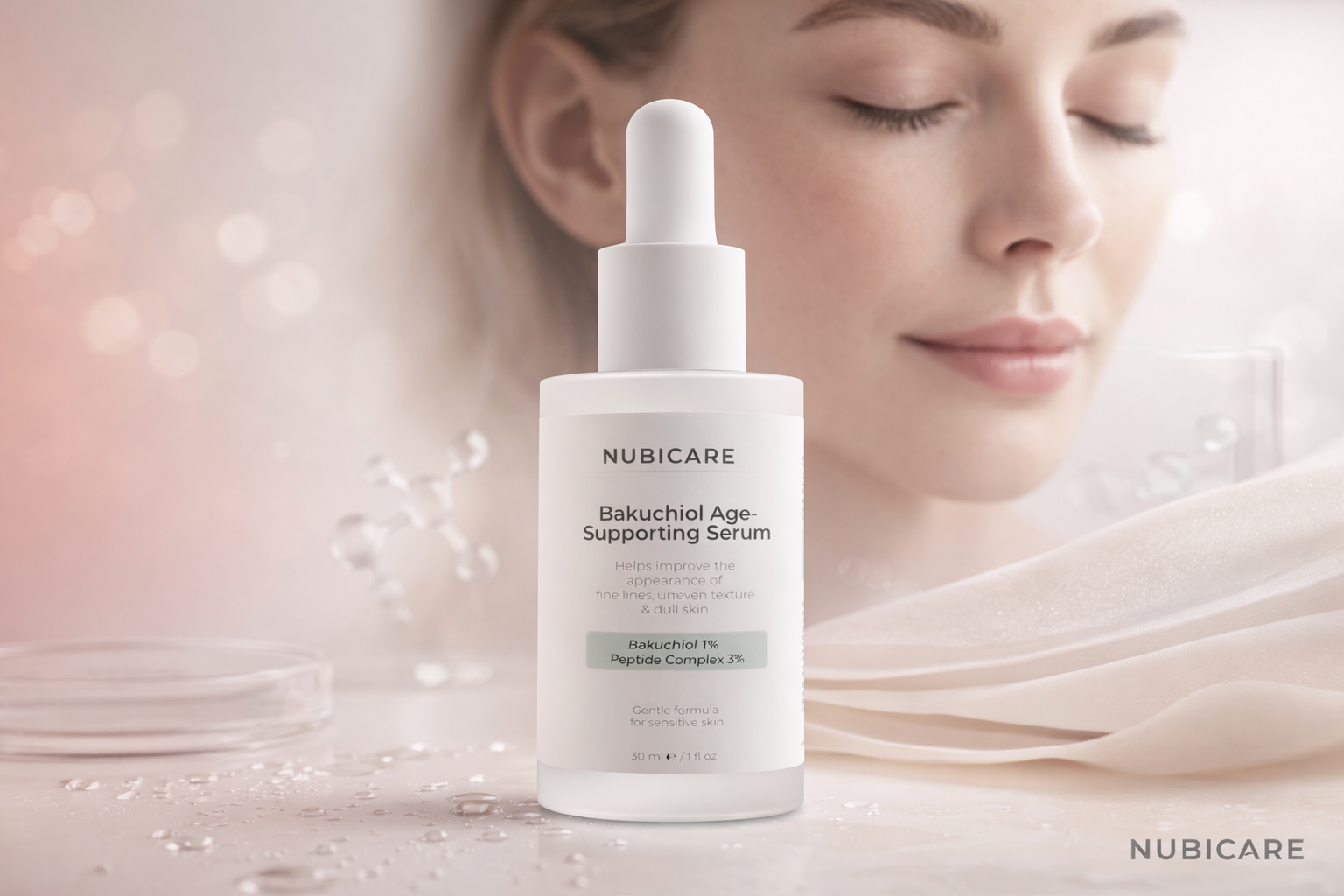Nubicare Bakuchiol Age-Supporting Serum featured in The Complete Anti-Aging Skincare Guide: Wrinkles, Collagen and Best Serums.