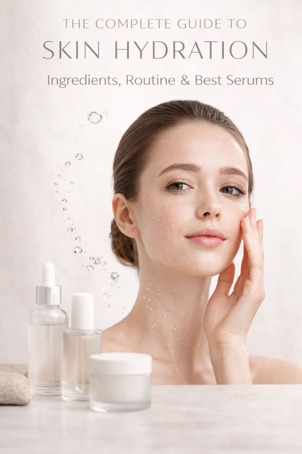 a women showing the guide about how to hydrate skin