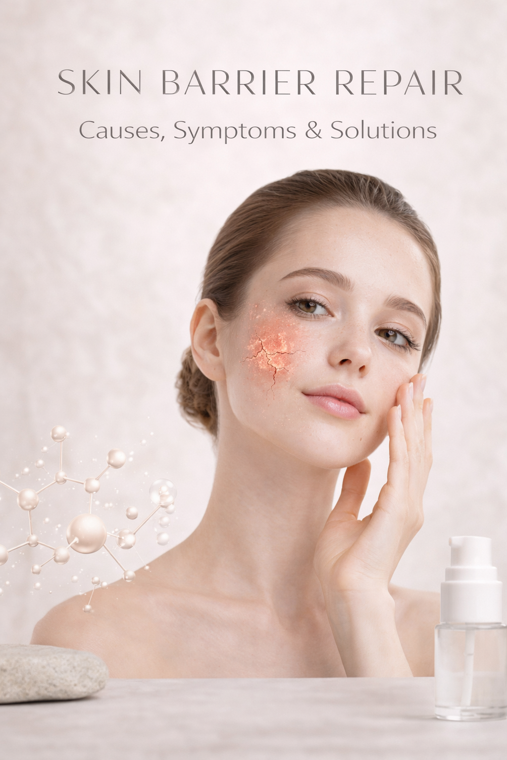 a women guiding the Causes, Symptoms & Solutions of skin barrier