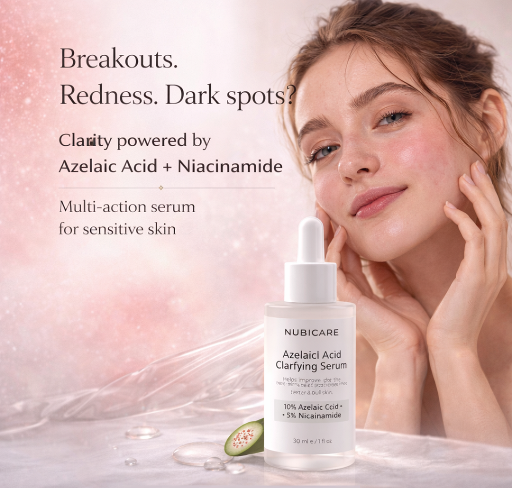 Azelaic Acid for Acne: Multi-action serum for sensitive skin, targeting breakouts, redness, and dark spots.
